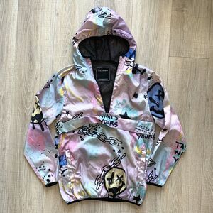 Reason Colorful Hooded Windbreaker Jacket Half Zip Pullover Mens S